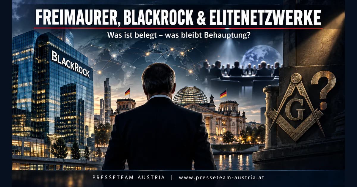 Merz, BlackRock und Freimaurer-Netzwerke im Faktencheck Symbolvisualisierung zu Friedrich Merz, BlackRock, politischen Elitennetzwerken und unbelegten Freimaurer-Behauptungen vor dem Berliner Reichstagsgebäude